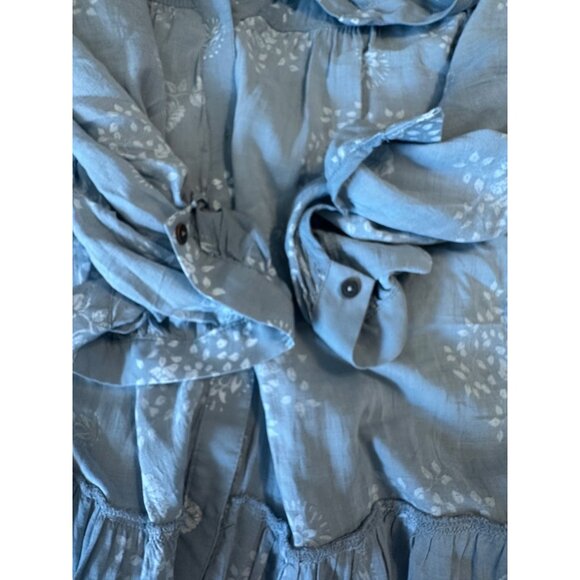 Anthropologie Holding Horses Pavón Ruffle Tiered Button Down Tunic Top Peasant M - Picture 13 of 14